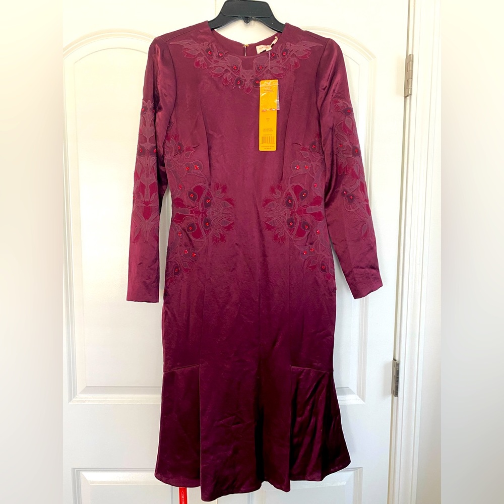 Brand new! NWT! Tory Burch mermaid style dress. Size 2. Burgundy